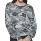 DKNY Women's Camo Long Sleeve Top Black Size Small