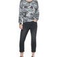 DKNY Women's Camo Long Sleeve Top Black Size Small