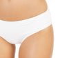 Michael Kors Women's Iconic Solids Shirred Bikini Swim Bottom White Size Medium