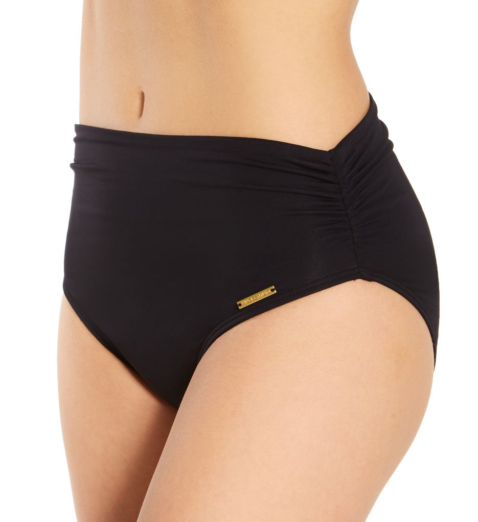 Vince Camuto Women's High Waisted Bikini Bottoms Swimsuit Black