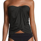 Vince Camuto Women's Strapless Draped Tankini Top Swimsuit Black