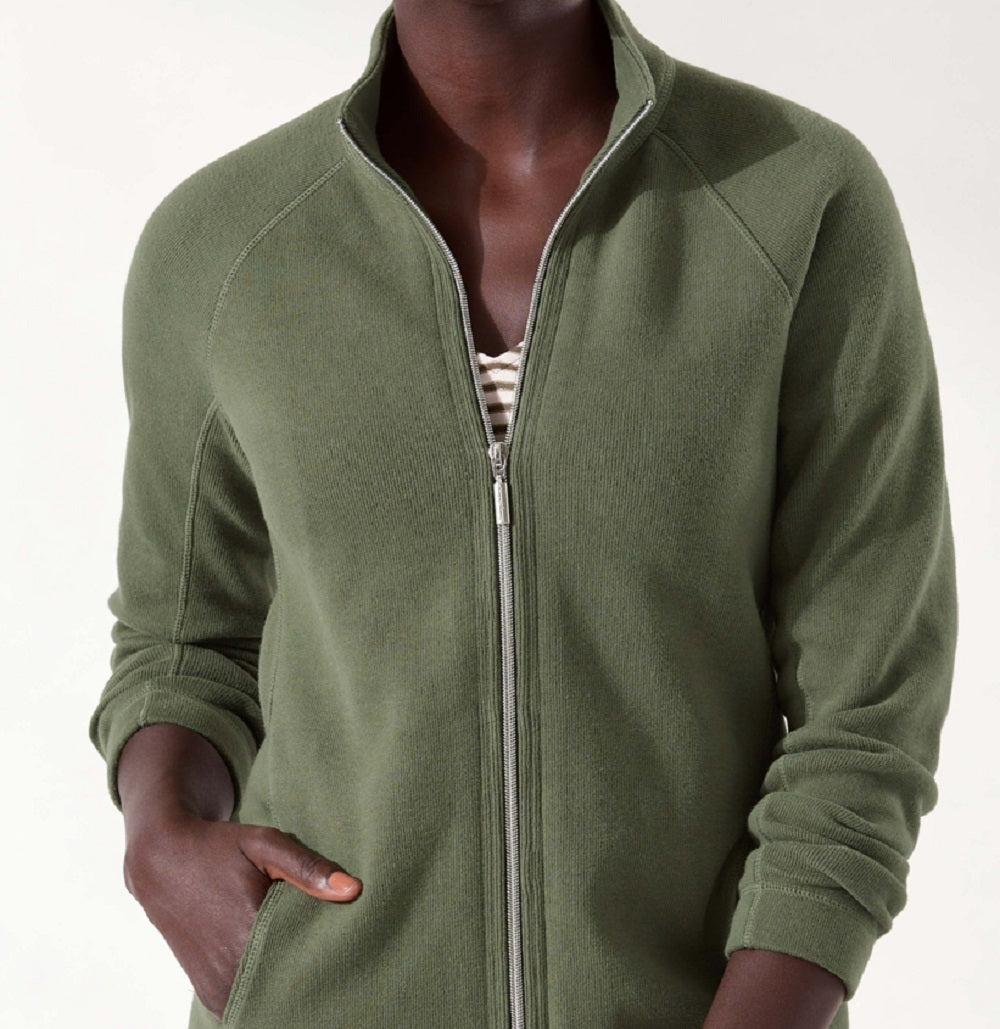 Tommy Bahama Women's Zip Front Stretch Cotton Jacket Green Size Medium