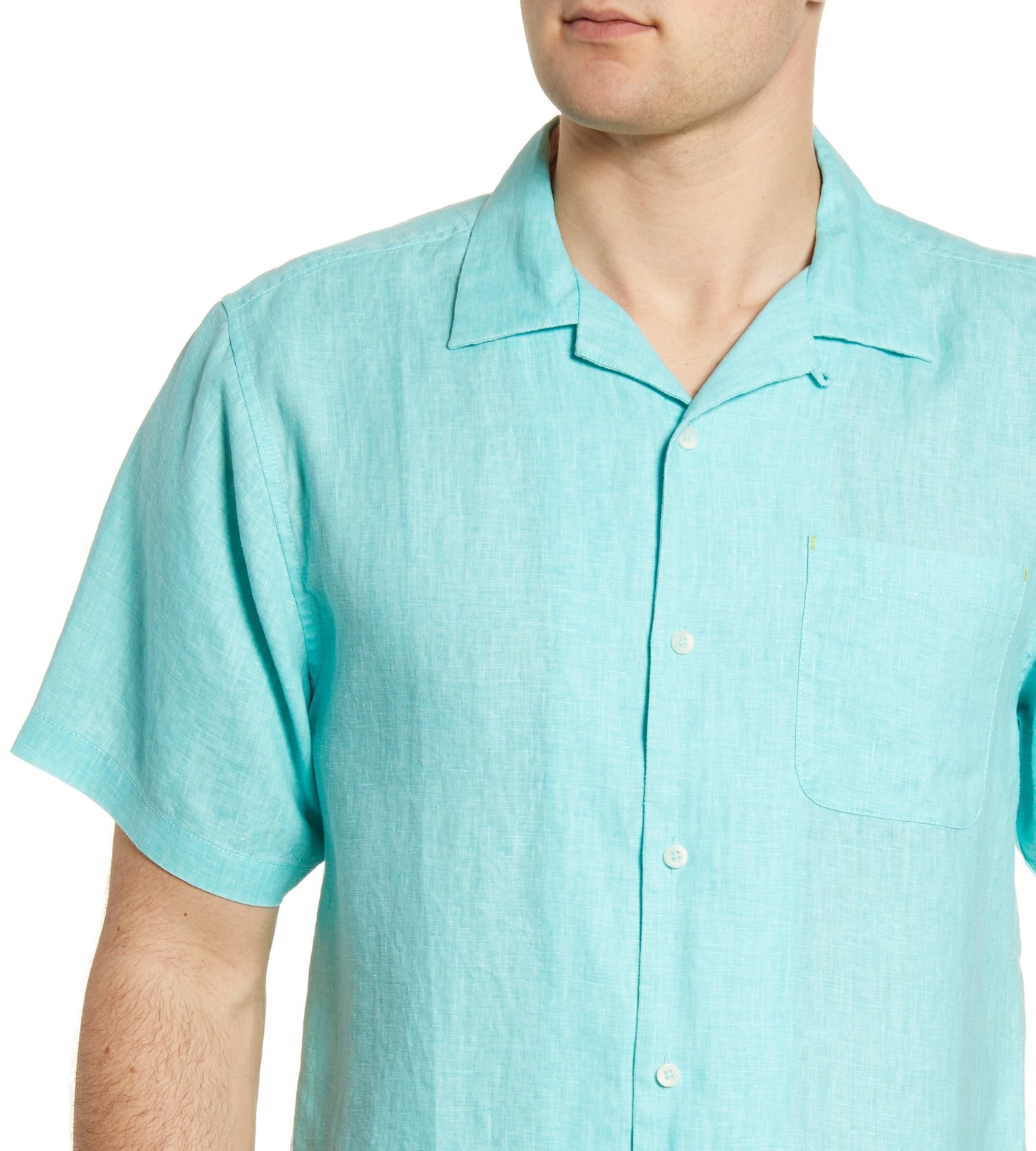 Tommy Bahama Men's Short Sleeve Sea Glass Camp Shirt Blue Size X-Large