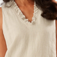 Tommy Bahama Women's Two Palms Ruffle V Neck Linen A Line Dress Brown Size Medium