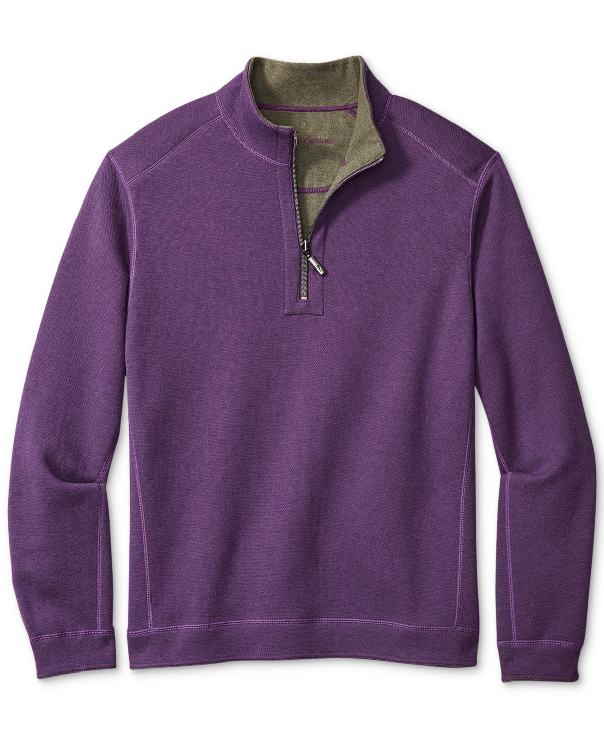 Tommy Bahama Men's Quarter Zip Flip Shore Shirt Purple Size X-Large