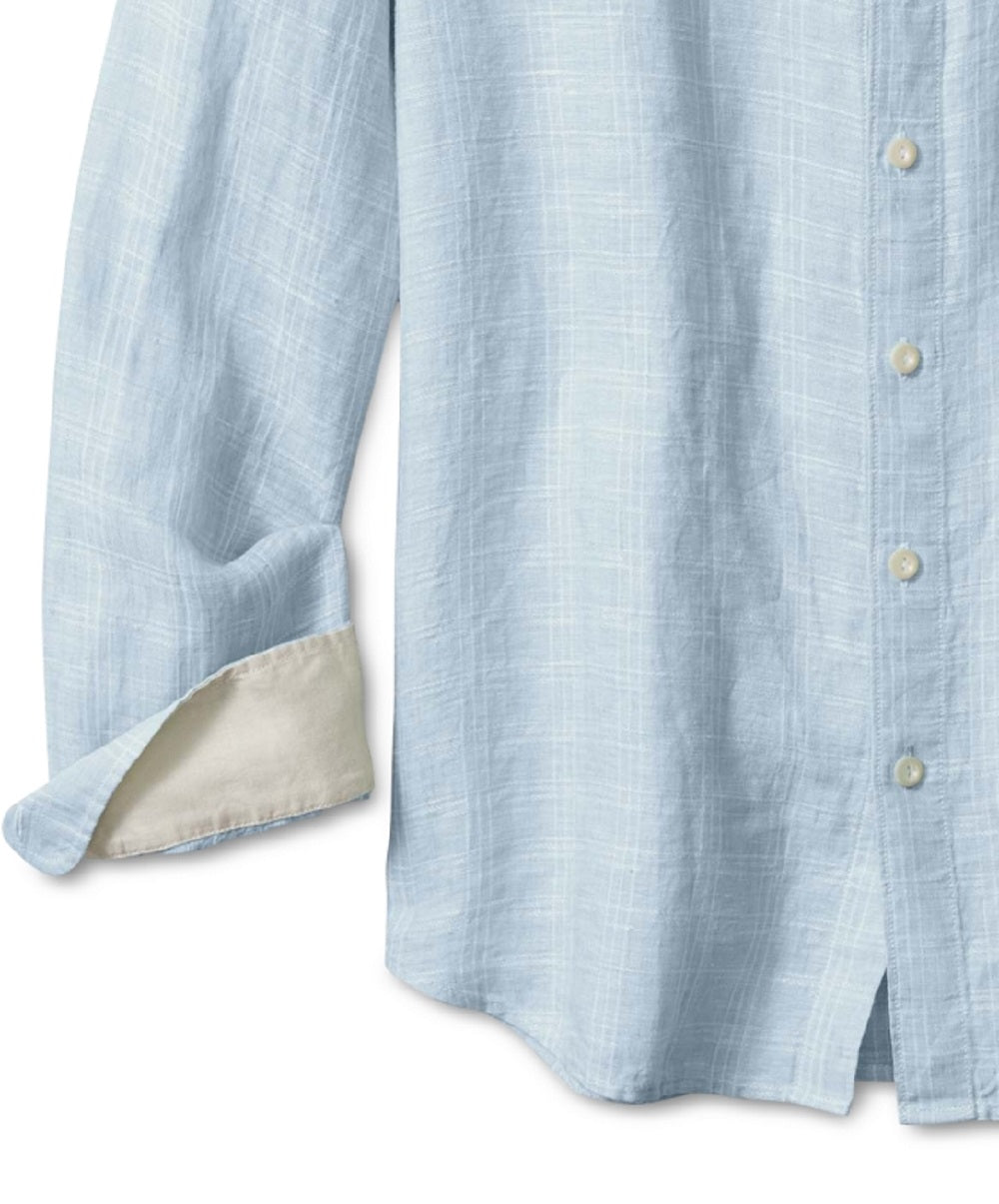 Tommy Bahama Men's Ventana Plaid Linen Button Up Shirt Blue Size Medium