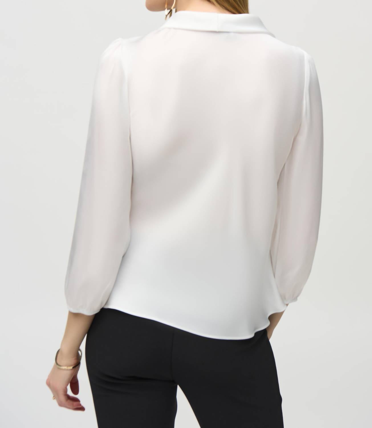 Joseph Ribkoff - Vneck Bow Tie Pullover Top
