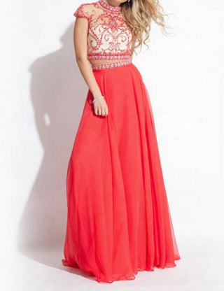 Rachel Allan - Two-piece Embellished Chiffon Gown