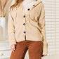 Double Take - Cozy Hooded Sweater With Buttons