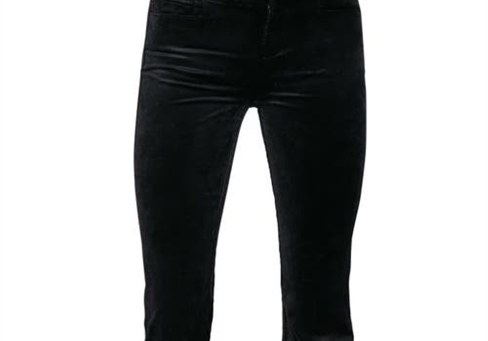 PAIGE Lou Lou Velvet High Waist Flare Pants Black Size 25