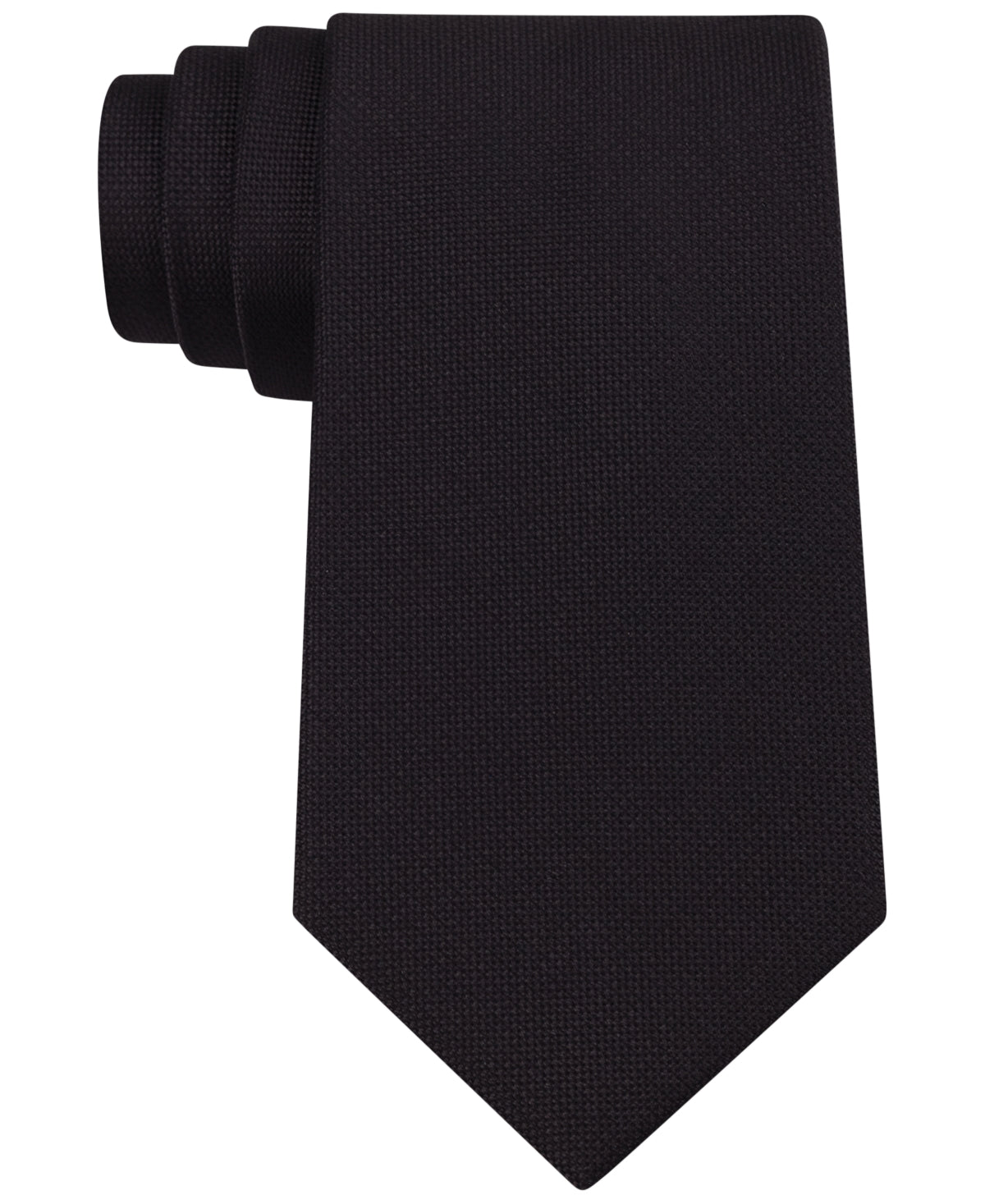 Calvin Klein Men's Spun Solid Slim Tie Black Size Regular