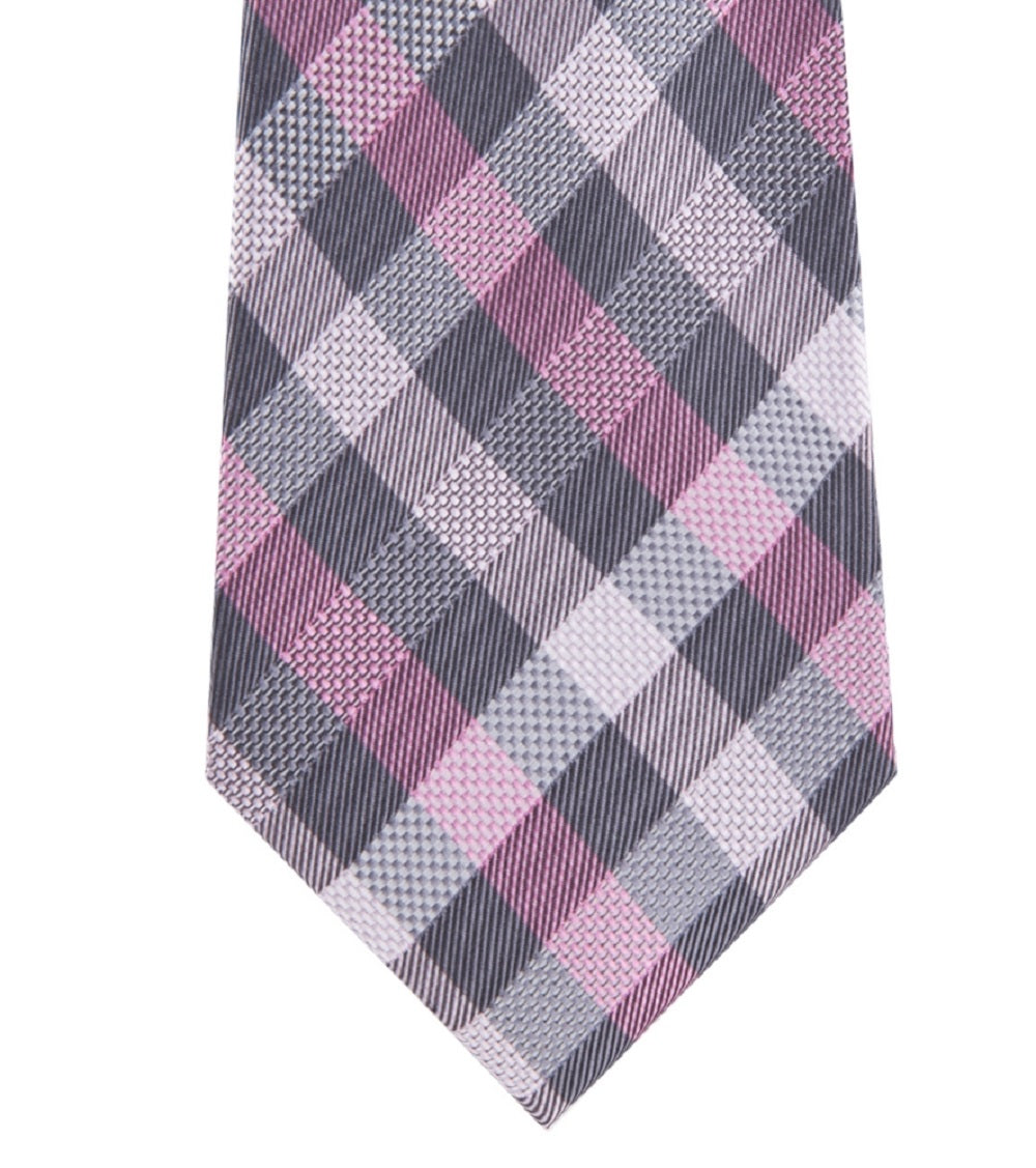 Michael Kors Men's Spectrum Plaid Tie Pink Size Regular