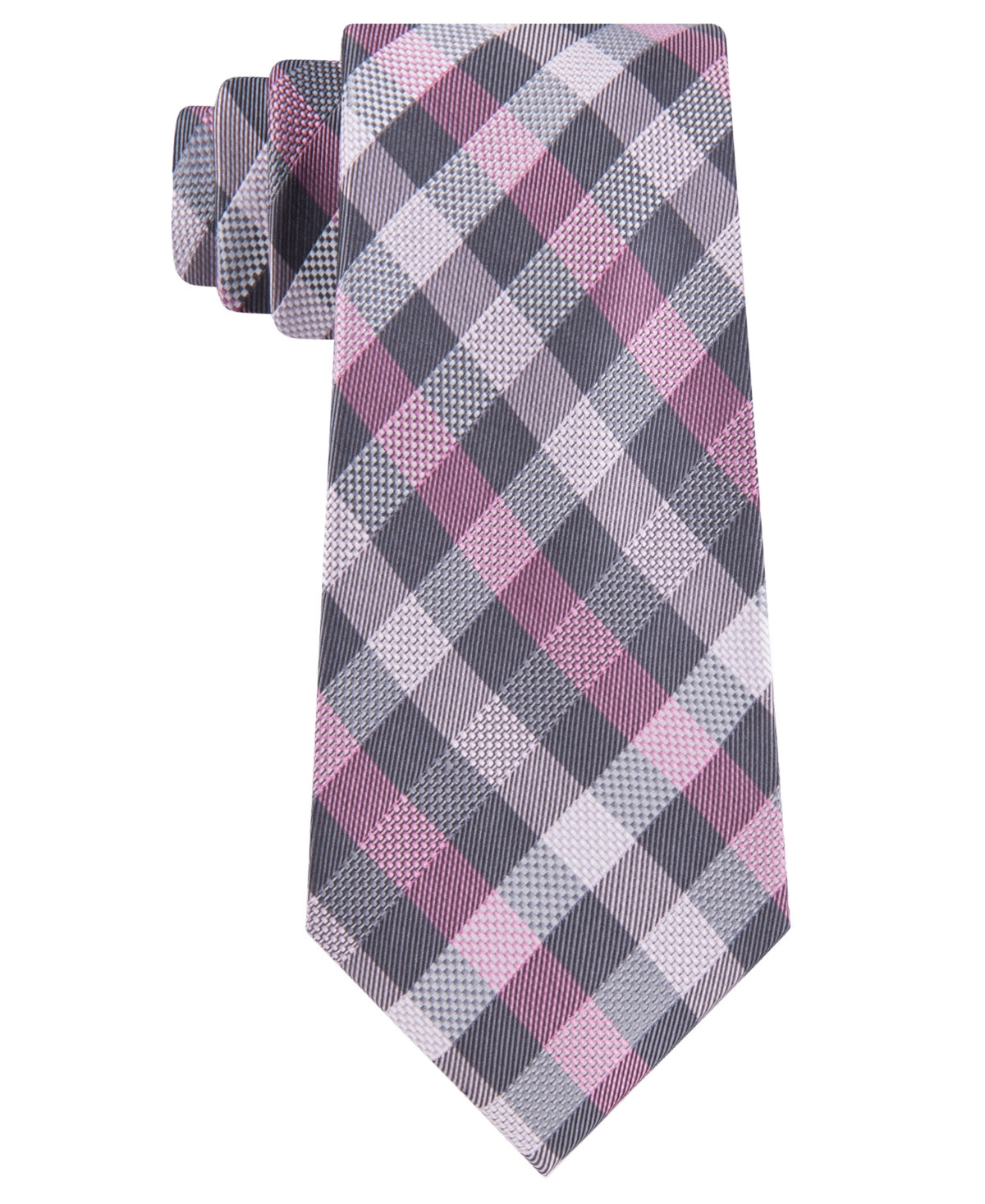 Michael Kors Men's Spectrum Plaid Tie Pink Size Regular