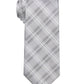 Calvin Klein Men's Slim Frosted Plaid Tie Gray Size Regular