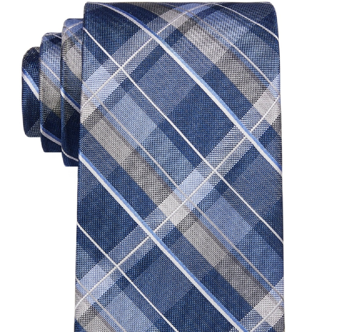 Michael Kors Men's Classic Design Plaid Tie Blue Size Regular