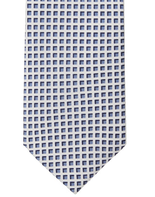 Calvin Klein Men's High Rise Slim Grid Silk Tie Blue Size Regular
