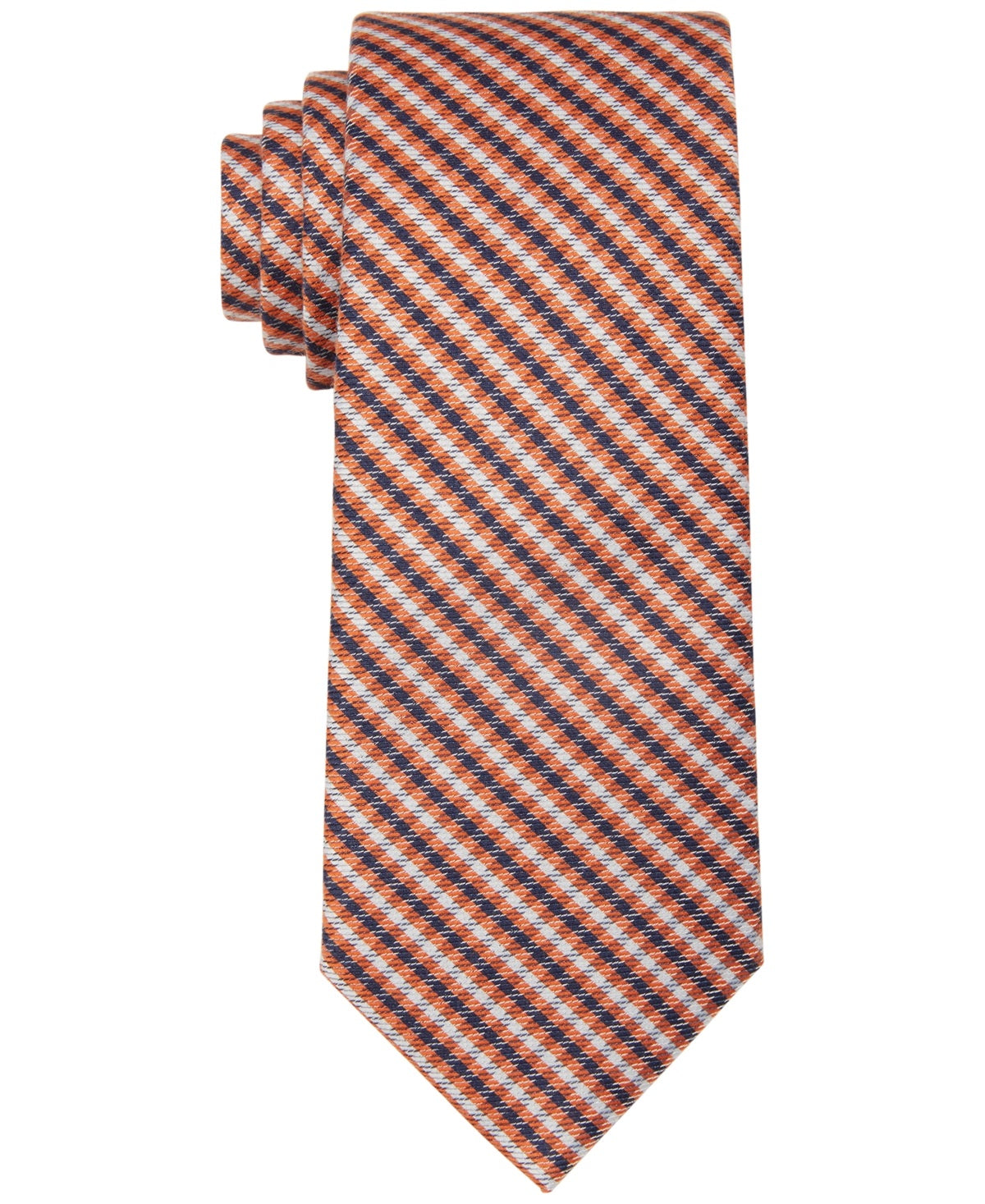Tommy Hilfiger Men's Classic Micro Check Tie Orange Size Regular