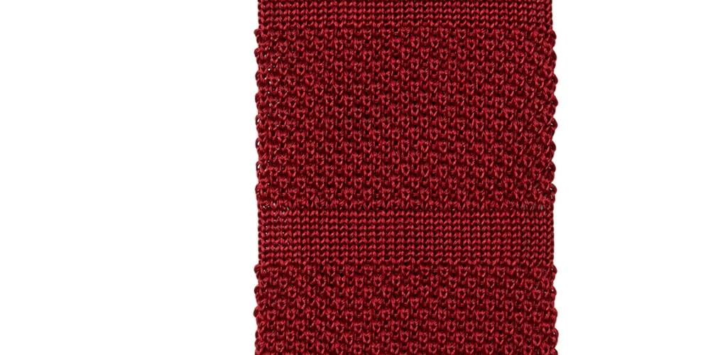 Tommy Hilfiger Men's Solid Stripe Knit Tie Red Size Regular