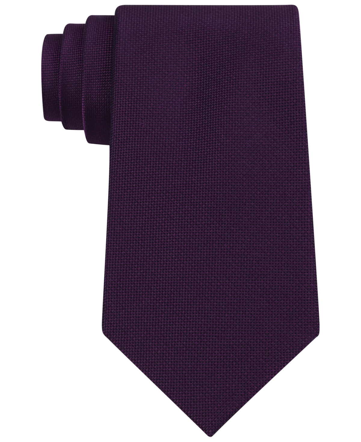Calvin Klein Men's Spun Solid Slim Tie Purple Size Regular
