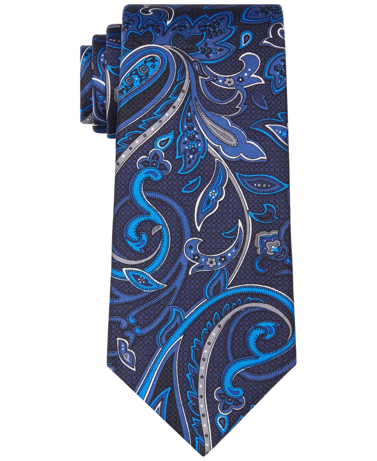 Michael Kors Men's Classic Paisley Tie Blue Size Regular