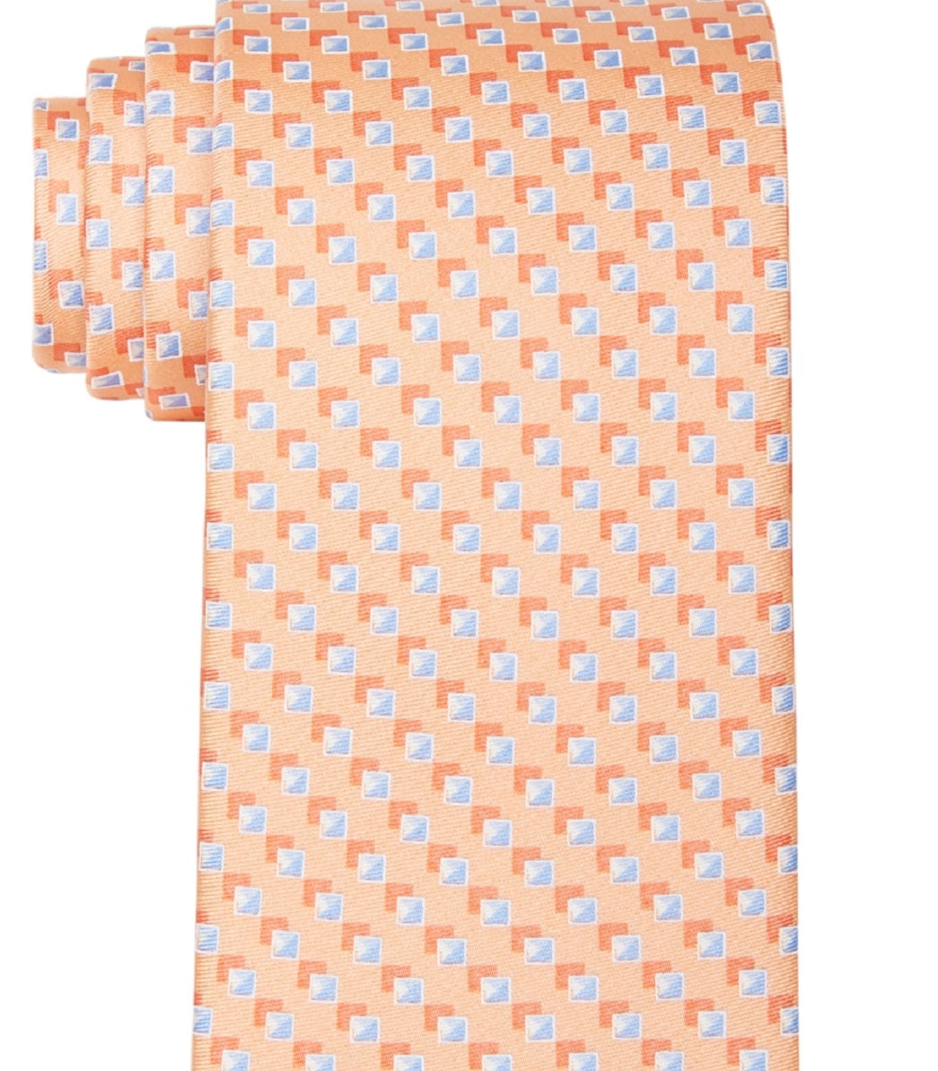 Michael Kors Men's Classic Shadow Square Tie Orange Size Regular