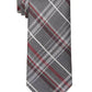 Michael Kors Men's Classic Railroad Plaid Tie Red Size Regular