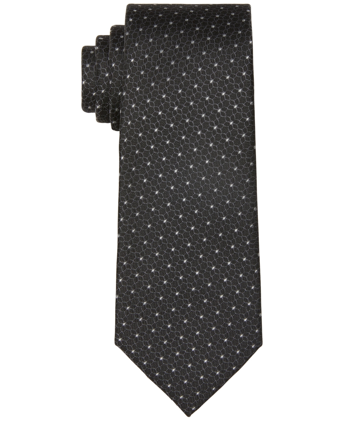 Calvin Klein Men’s Flower Dot Tie Gray One Size