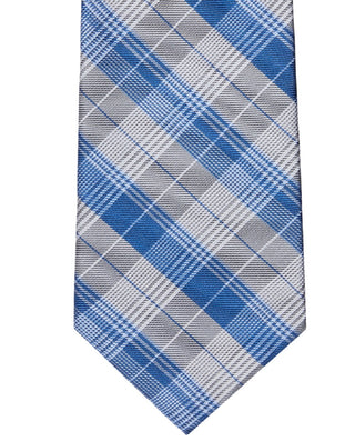 Calvin Klein Men's Modern Glen Plaid Tie Blue Size Regular