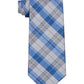 Calvin Klein Men's Modern Glen Plaid Tie Blue Size Regular