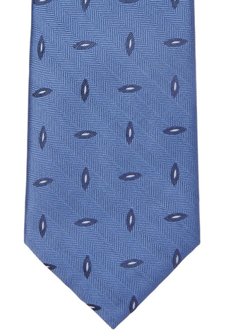 Calvin Klein Men's Saucer Slim Herringbone Geo Tie Blue Size Regular