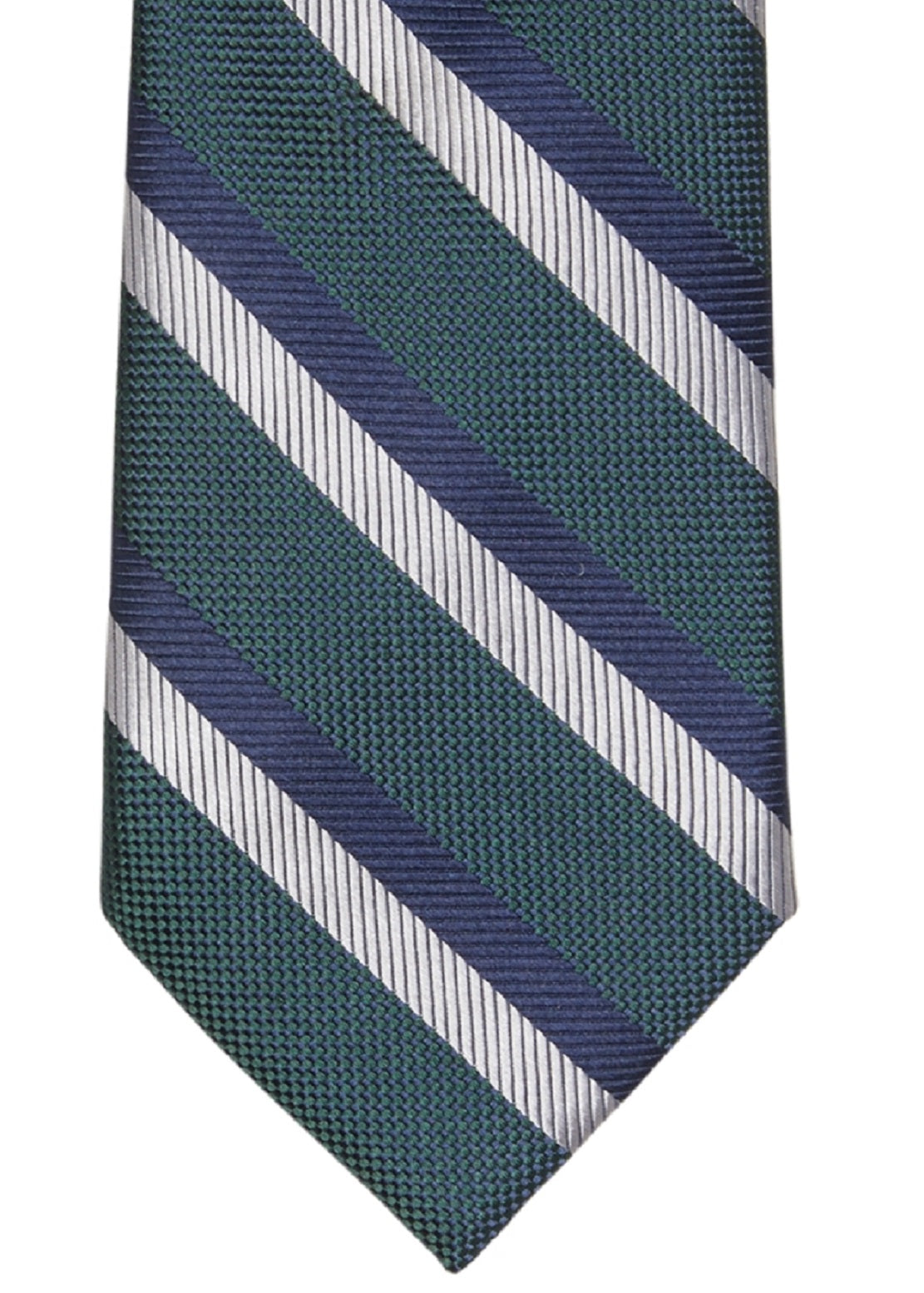 Tommy Hilfiger Men's Diagonally Striped Tie Green Size Regular
