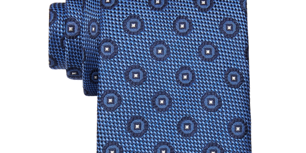 Tommy Hilfiger Men's Hunter Medallion Tie Blue Size Regular