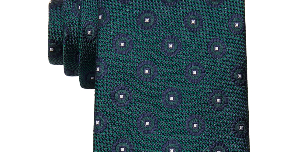 Tommy Hilfiger Men's Hunter Medallion Tie Green Size Regular
