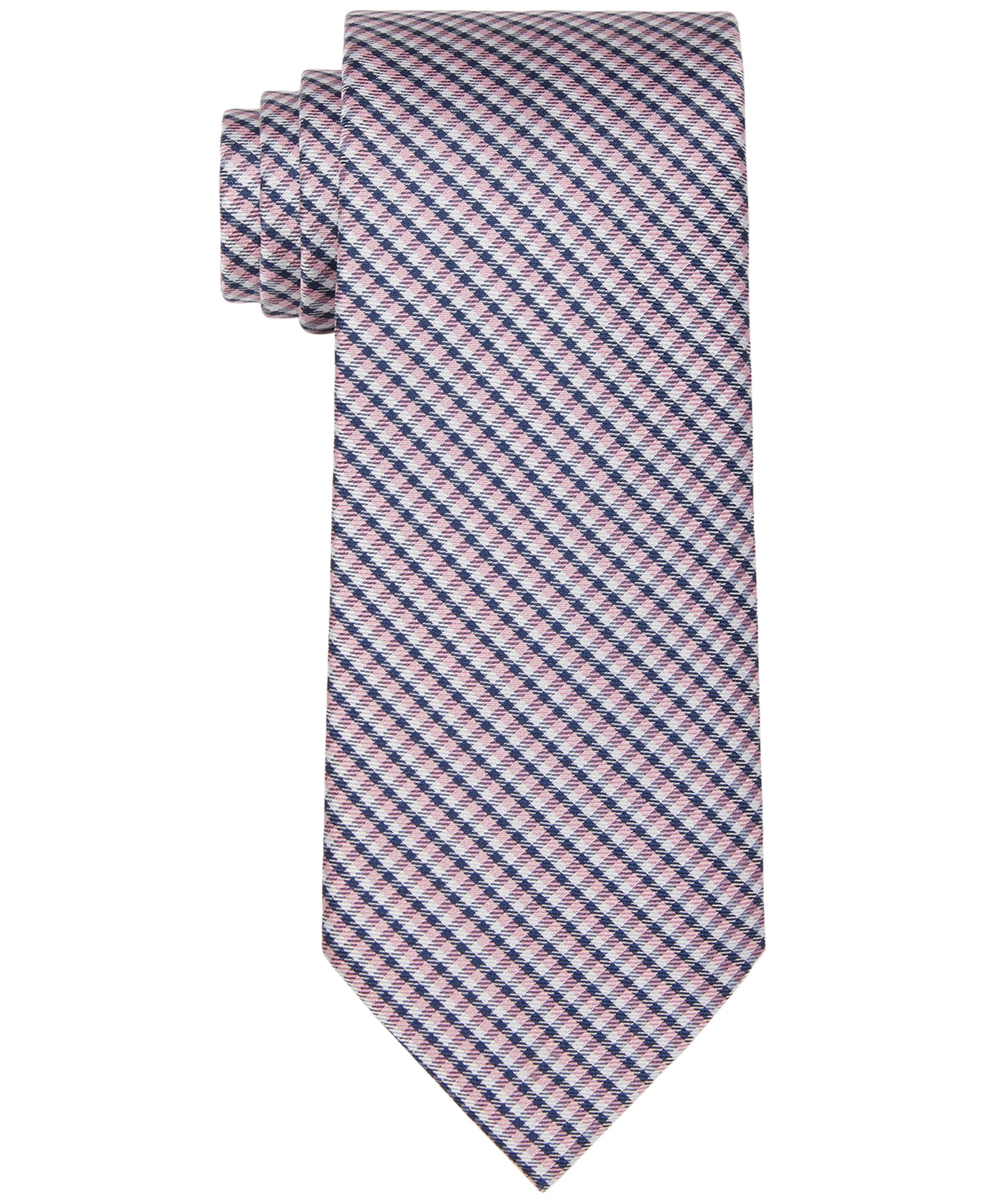 Tommy Hilfiger Men's Gingham Tie Pink Size Regular