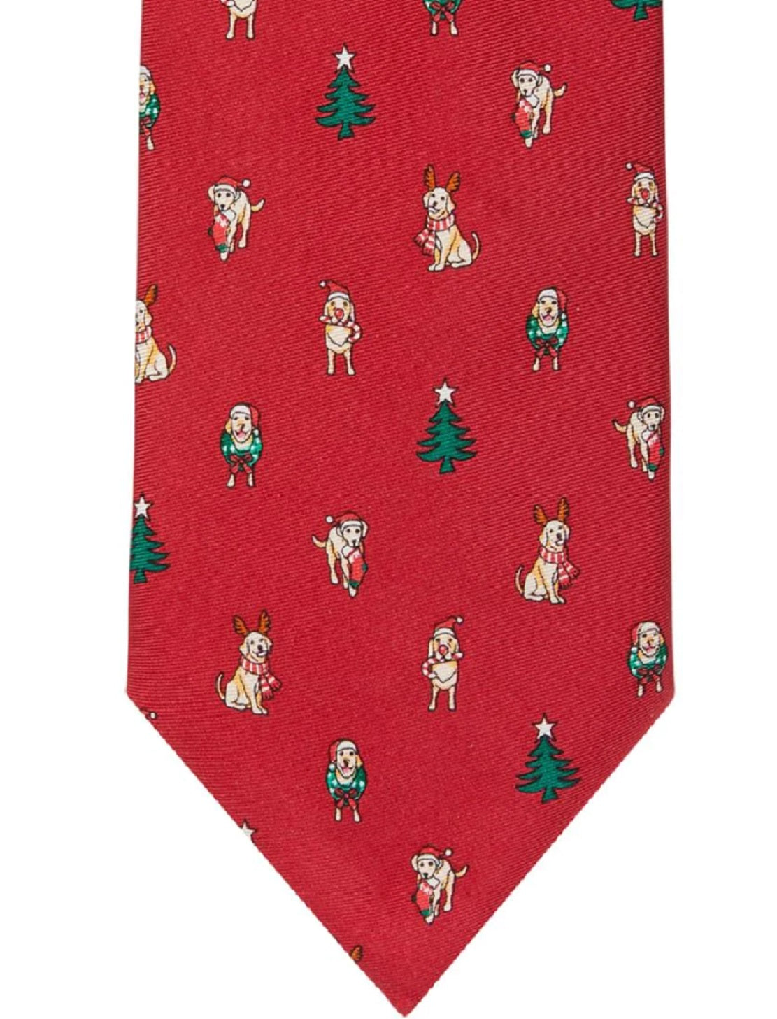 Tommy Hilfiger Men's Classic Holiday Dog & Tree Tie Red Size Regular