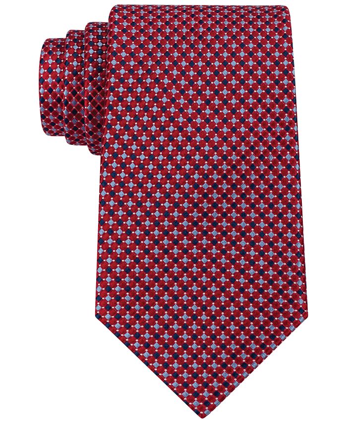 Tommy Hilfiger Men's Micro Pattern Neat Silk Tie Purple Size One Size