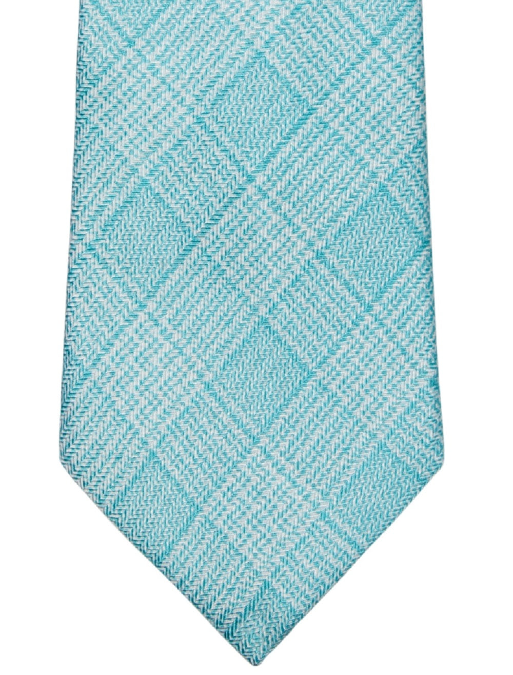 Michael Kors Men's Check Print Tie Green Size Regular