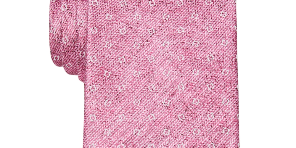 Michael Kors Men's Geometric Print Tie Pink Size Regular