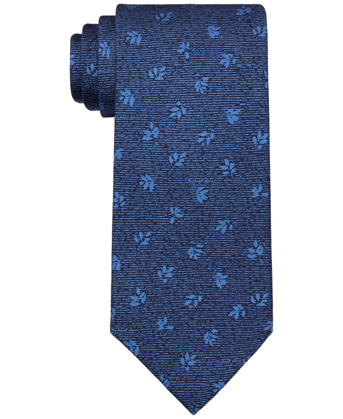 Micheal Kors Men's Textured Small Stem Print Tie Blue Size Regular