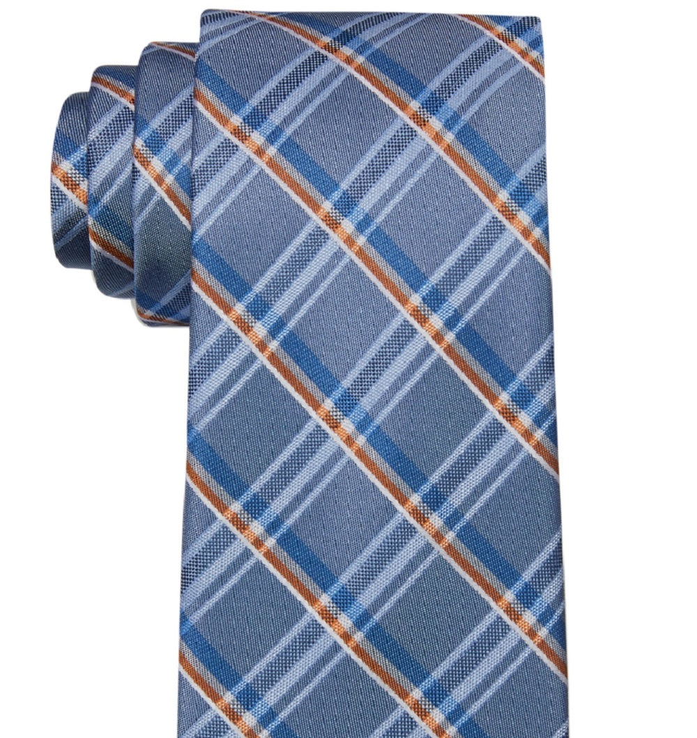 Michael Kors Men's Open Plaid Tie Orange Size Regular