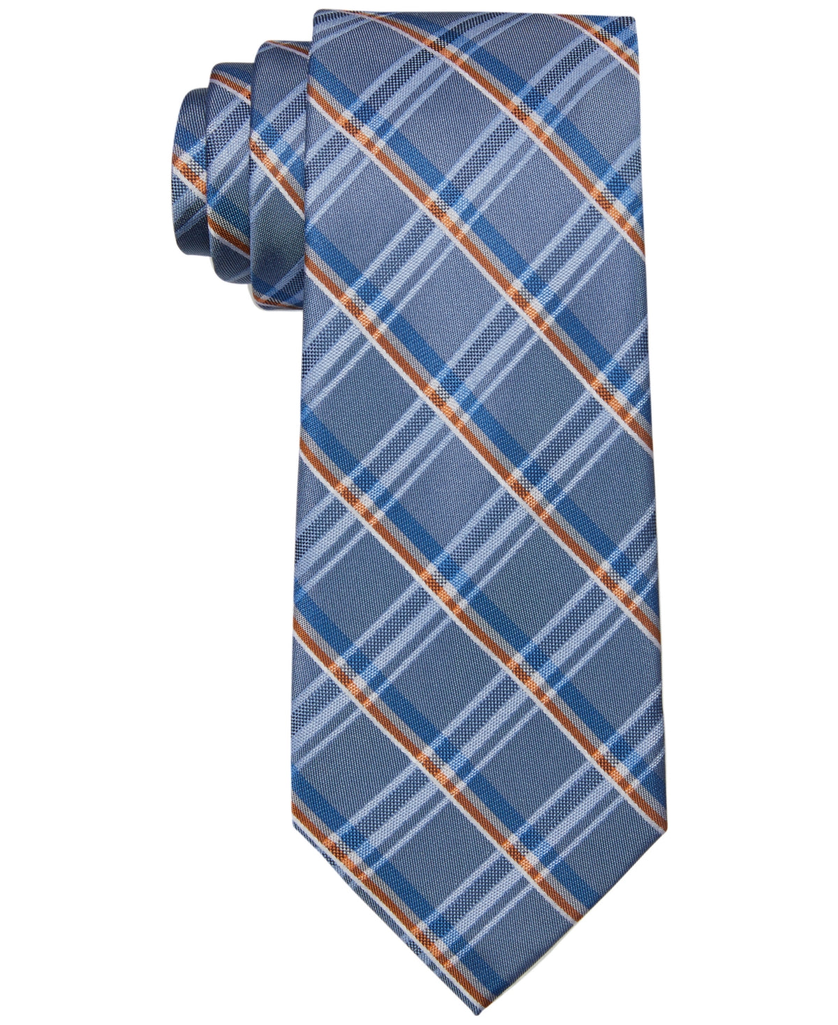Michael Kors Men's Open Plaid Tie Orange Size Regular