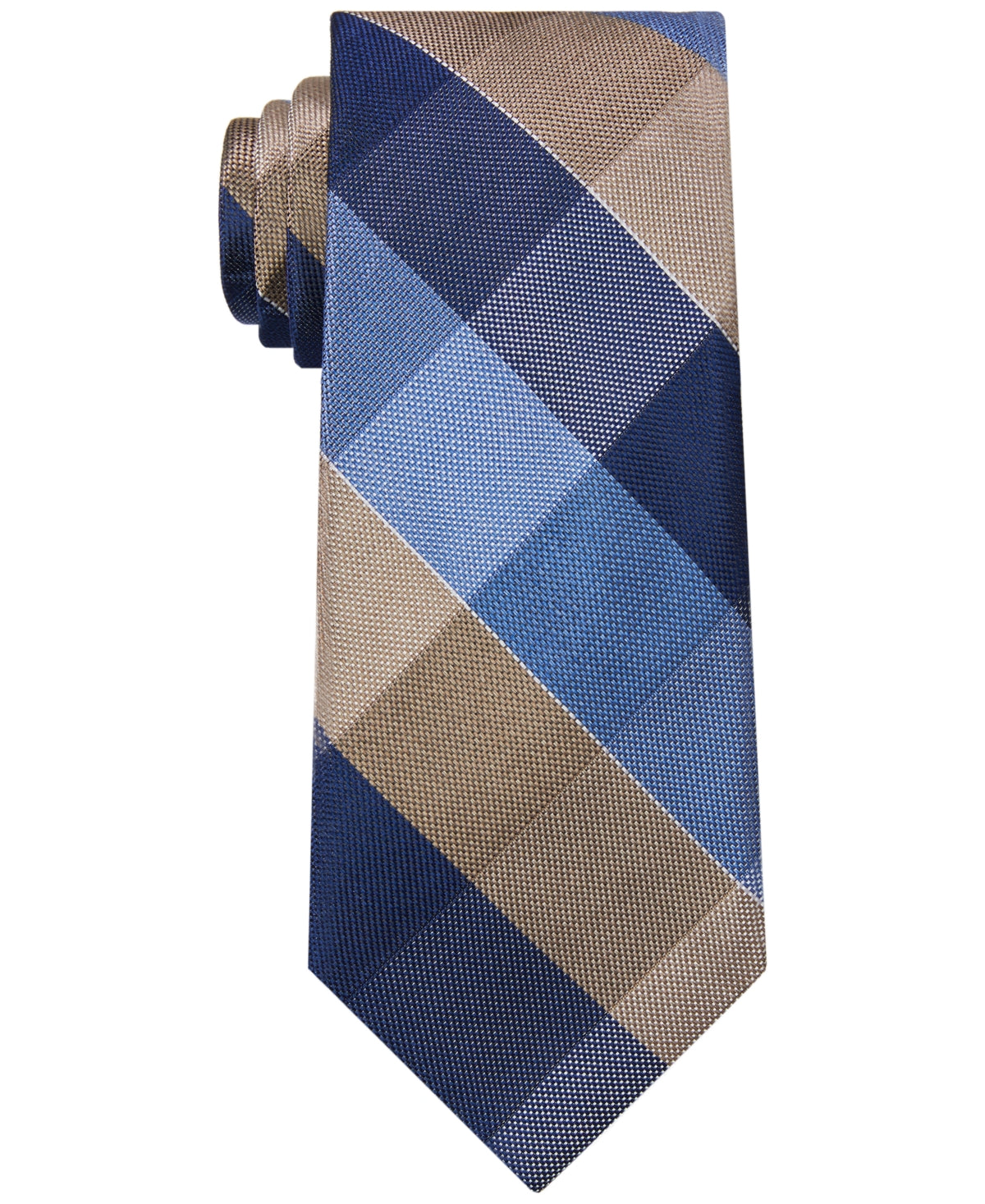 Michael Kors Men's Oversized Plaid Tie Brown Size Regular