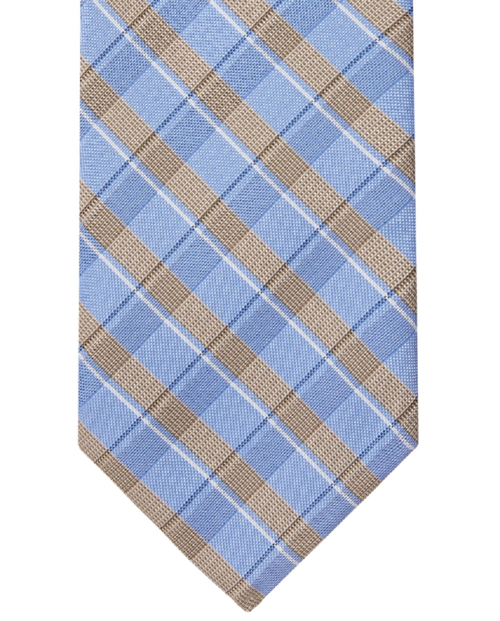 Michael Kors Men's Linear Plaid Accent Tie Brown Size Regular