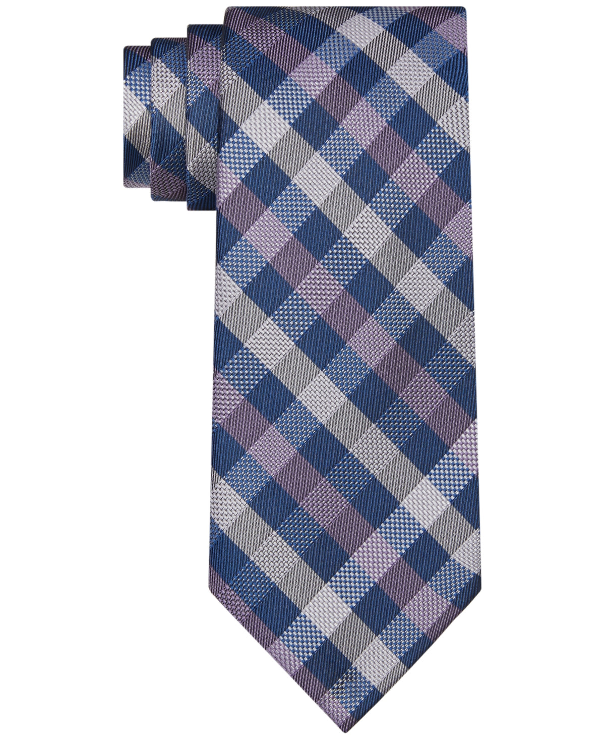 Michael Kors Men's Plaid Tie Purple Size Regular