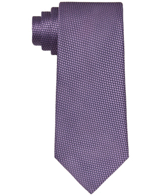 Calvin Klein Men's Basketweave Solid Tie Purple Size Regular