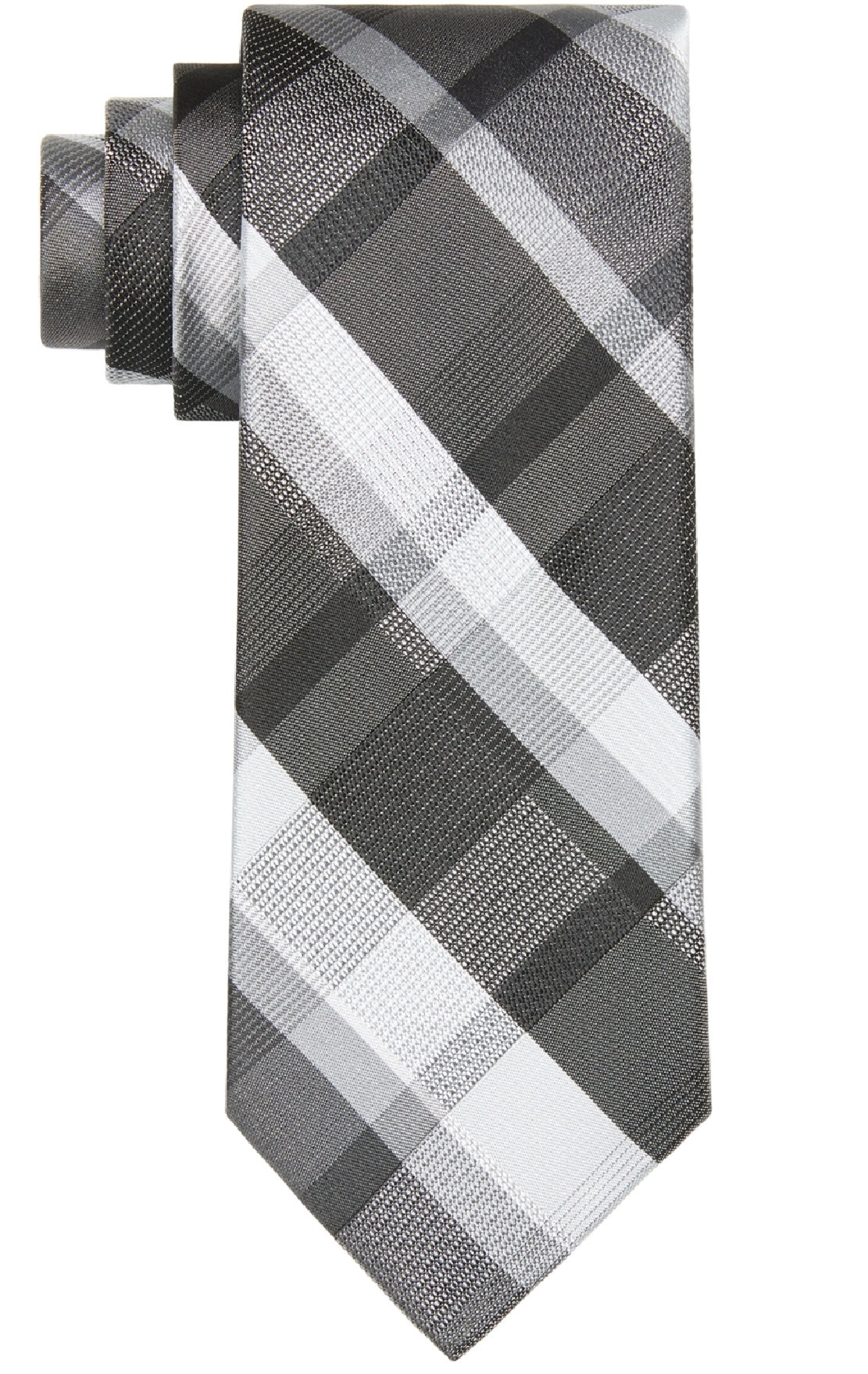Calvin Klein Men's Slim Plaid Tie Black Size Regular