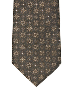 Calvin Klein Men's Slim Deco Floral Medallion Tie Brown Size Regular