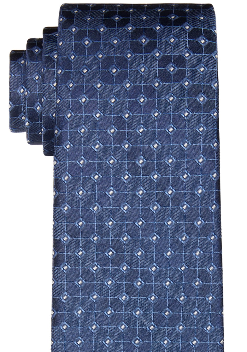 Calvin Klein Men's Diamond Grid Tie Blue Size Regular