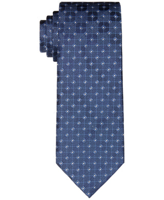 Calvin Klein Men's Diamond Grid Tie Blue Size Regular