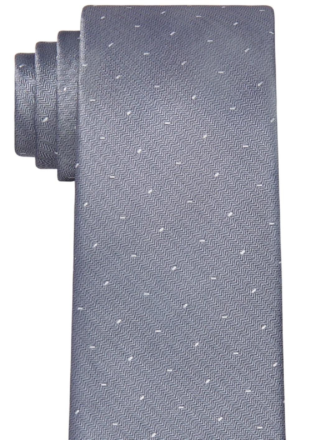 Calvin Klein Men's Fleck Herringbone Tie Gray Size Regular